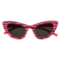 Yves Saint Laurent - Occhiali da Sole New Wave SL 213 Lily con Montatura Cat-Eye - Fucsia Tigrato - Saint Laurent Eyewear