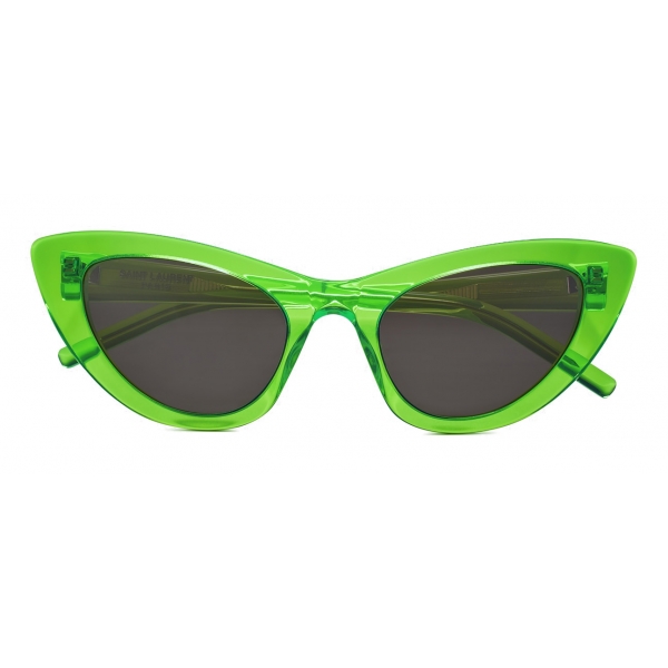 Yves Saint Laurent - New Wave SL 213 Lily Sunglasses with Triangular Frame - Transparent Green - Saint Laurent Eyewear