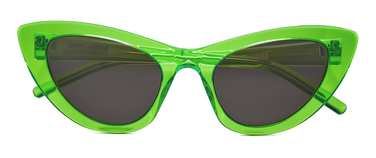 SAINT LAURENT *RECYCLED* – BOLD SLIM RECTANGLE SUNGLASSES /GREEN