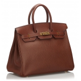 Hermès Vintage - Clemence Terre Birkin 35 Bag - Brown - Leather and Calf Handbag - Luxury High Quality