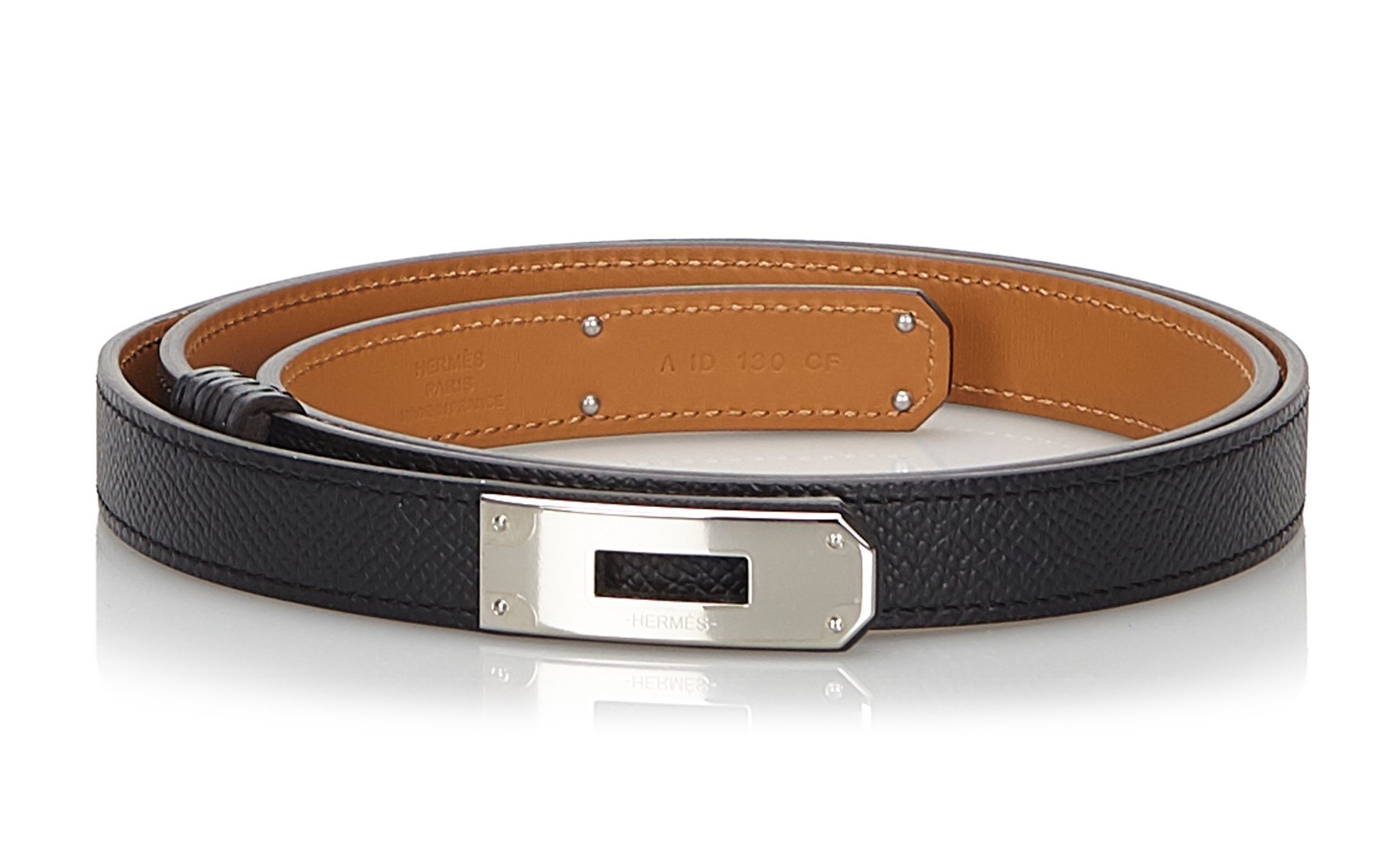 Hermes Kelly Belt Leather Thin Black 1842384