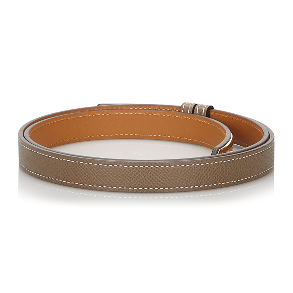 Kelly leather belt Hermès Grey size S International in Leather - 35679393