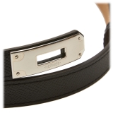 Hermès Vintage - Epsom Kelly Belt - Black Silver - Leather Belt - Luxury High Quality