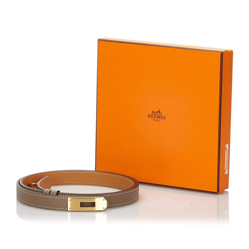 Hermès - Authenticated Kelly Belt - Leather Gold Plain For Woman, Never Worn