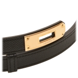Hermès Vintage - Epsom Kelly Belt - Nero Oro - Cintura in Pelle - Alta Qualità Luxury
