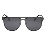 Bulgari - Le Gemme Octo - Squared Pilot Gold Plated Metal Sunglasses - Dark Gray - Octo Collection - Bulgari Eyewear