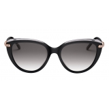 Bulgari - Serpenti - Cat Eye Sunglasses with Browline - Black - Serpenti Collection - Bulgari Eyewear