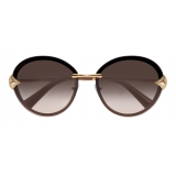 Bulgari - Divas' Dream - Occhiali da Sole Ovali in Metallo con Cristalli - Oro - Divas’ Dream Collection - Bulgari Eyewear