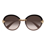 Bulgari - Divas’ Dream - Oval Metal Sunglasses with Crystals - Gold - Divas’ Dream Collection - Bulgari Eyewear