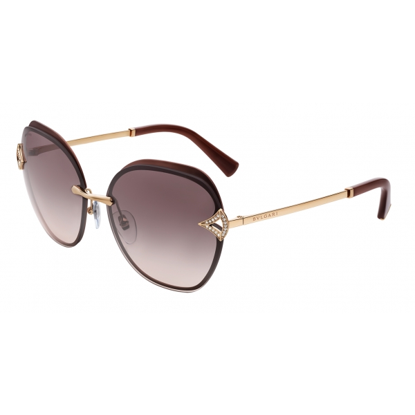 Bulgari - Divas’ Dream - Angular Squared Metal Sunglasses with Crystals ...