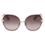 Bulgari - Divas' Dream - Occhiali da Sole Angolari con Cristalli - Marrone Oro - Divas’ Dream Collection - Bulgari Eyewear