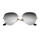 Bulgari - Bvlgari - Occhiali da Sole Aviatore Semi-rimless - Grigio Oro - Bvlgari Bvlgari Collection - Bulgari Eyewear