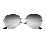 Bulgari - Bvlgari - Semi-Rimless Aviator Sunglasses - Gray Gold - Bvlgari Bvlgari Collection - Bulgari Eyewear