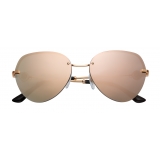 Bulgari - Bvlgari - Semi-Rimless Aviator Sunglasses - Pink Gold - Bvlgari Bvlgari Collection - Bulgari Eyewear