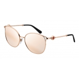 Bulgari - Bvlgari - Occhiali da Sole Cat Eye Arrontondato in Metallo - Oro Rosa - Bvlgari Bvlgari Collection - Bulgari Eyewear