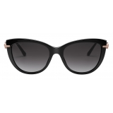 Bulgari - Bvlgari - Cat Eye Sunglasses with Décor and Crystals - Black Gold - Bvlgari Collection - Bulgari Eyewear