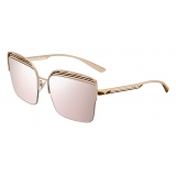 Bulgari - B.Zero1 - B.Overvibe Half-Rim Square Metal Sunglasses - Pink Gold - B.Zero1 Collection  - Bulgari Eyewear