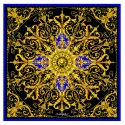 Ilian Rachov - Black and Gold Rosone Silk Scarf - Baroque - Silk Foulard - Luxury High Quality
