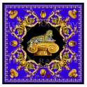 Ilian Rachov - Imperial Jaguar Blu Silk Scarf - Baroque - Foulard in Seta - Alta Qualità Luxury