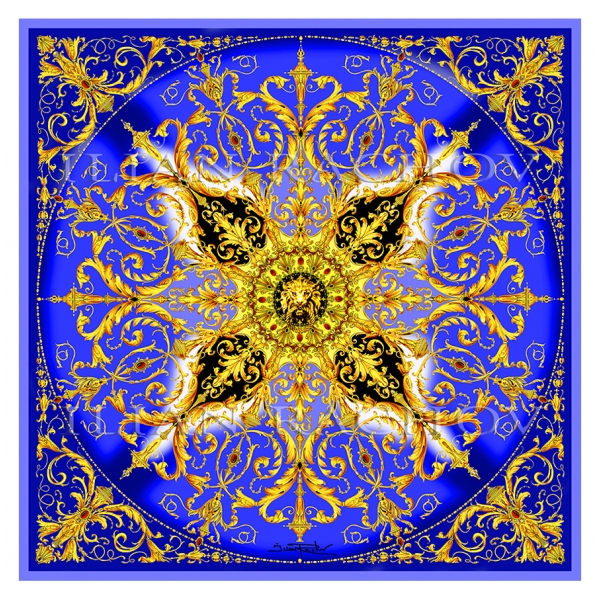 Blue LV Silk design scarf — Lynela's Fashion