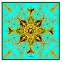 Ilian Rachov - Turquoise Rosone Silk Scarf - Baroque - Silk Foulard - Luxury High Quality