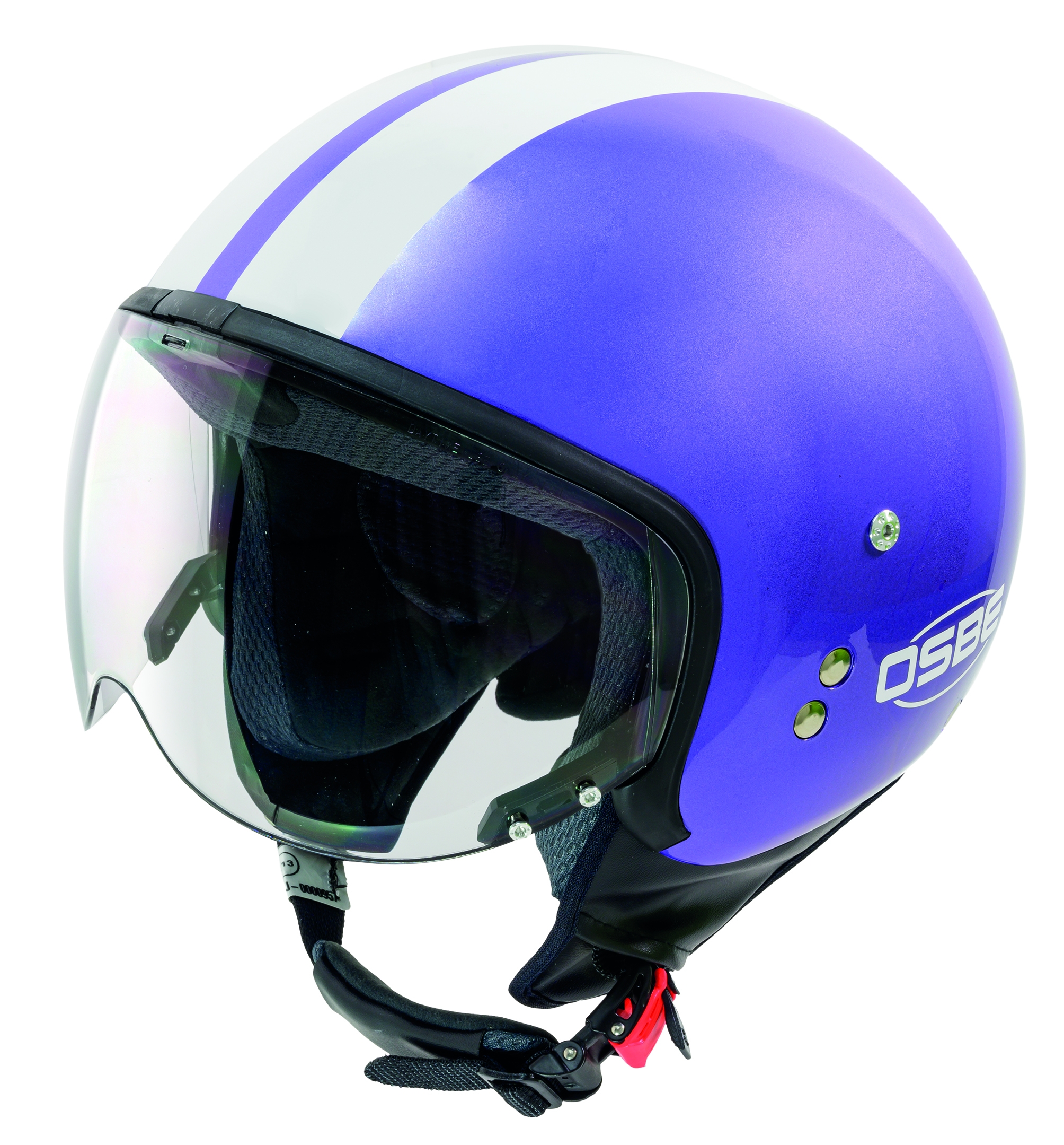 purple motorcycle helmet