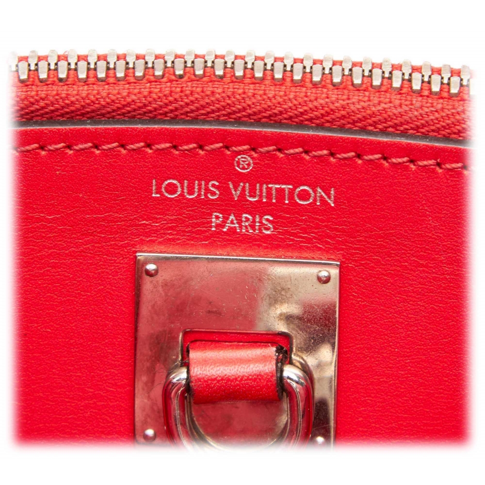 LOUIS VUITTON City Steamer PM Leather Shoulder Bag Red Black