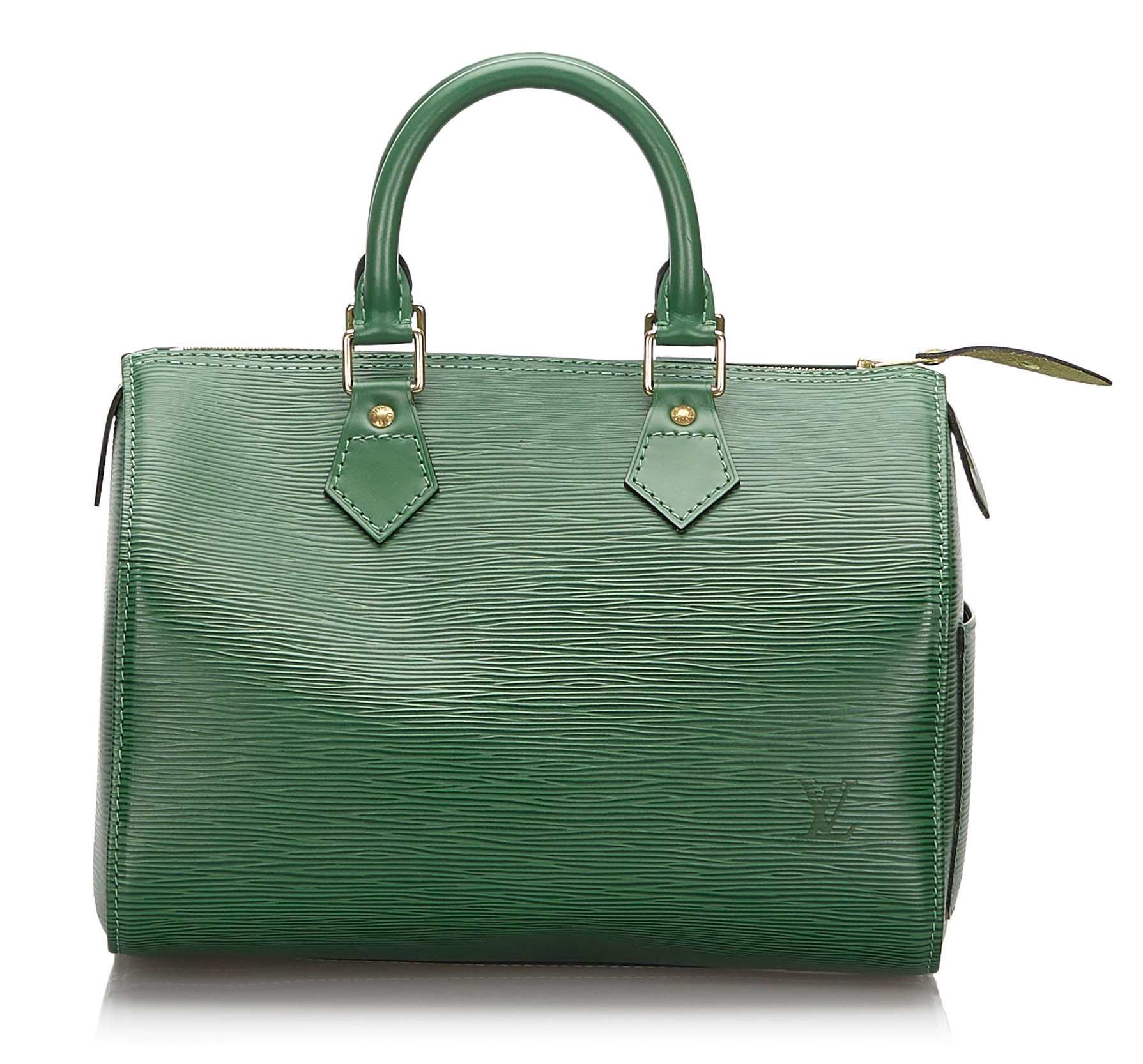 Speedy leather handbag Louis Vuitton Green in Leather - 34225222