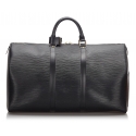 Louis Vuitton Vintage - Epi Keepall 55 Bag - Nera - Borsa in Pelle Epi e Pelle - Alta Qualità Luxury
