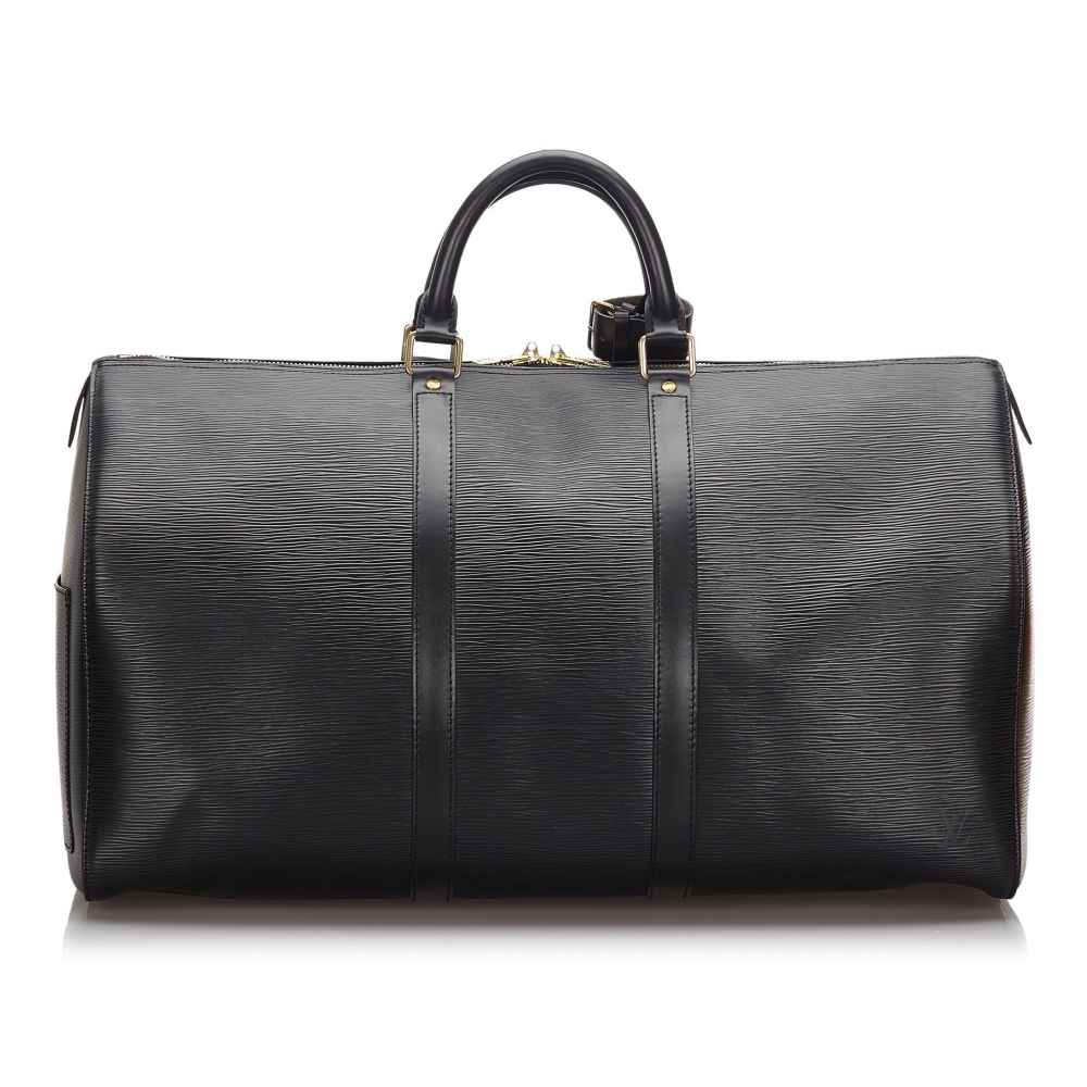 Louis Vuitton Vintage - Epi Keepall 55 Bag - Black - Leather and Epi Leather Handbag - Luxury ...