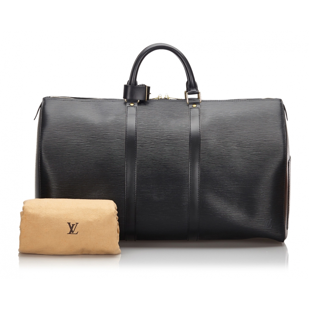 Louis Vuitton Vintage - Epi Keepall 55 Bag - Black - Leather and