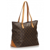 Louis Vuitton Vintage - Monogram Cabas Mezzo Bag - Brown - Leather Handbag - Luxury High Quality