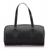 Louis Vuitton Vintage - Epi Soufflot Bag - Nera - Borsa in Pelle Epi e Pelle - Alta Qualità Luxury