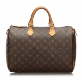 Louis Vuitton Vintage - Monogram Speedy 35 Bag - Marrone - Borsa in Pelle - Alta Qualità Luxury