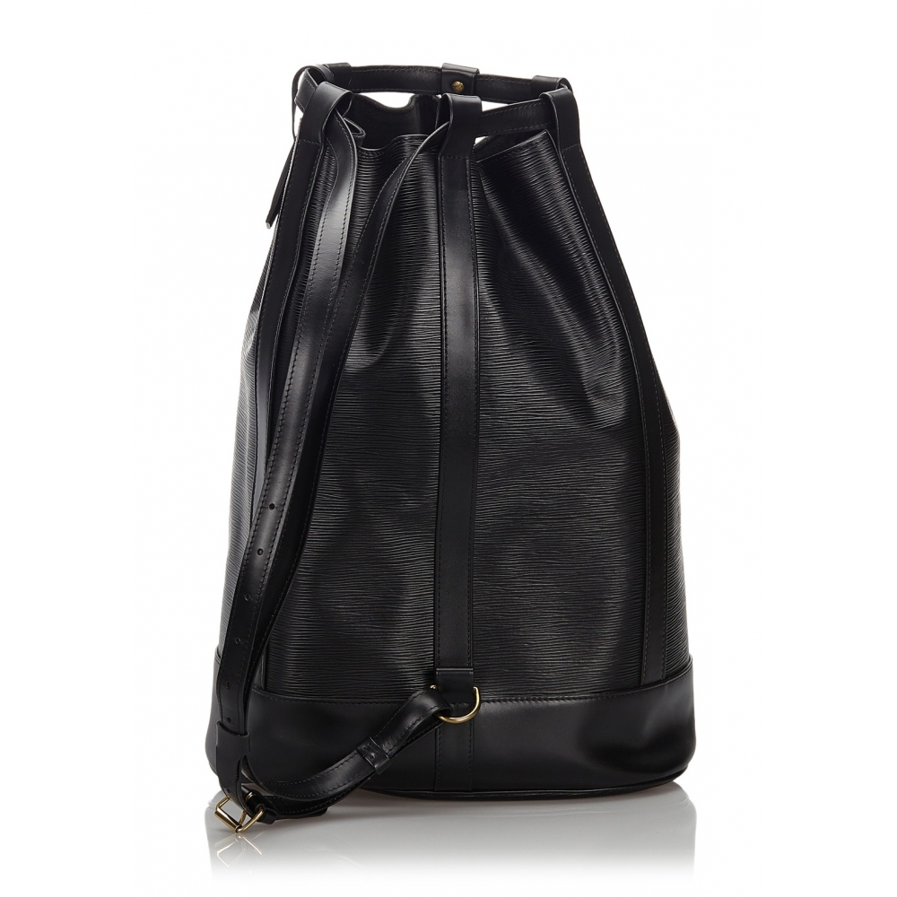 RDC11828 Authentic Vintage LOUIS VUITTON Black Epi Leather Randonnee Sling  Bag
