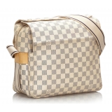 Louis Vuitton Vintage - Damier Azur Naviglio Bag - White Ivory Blue - Damier Leather Handbag - Luxury High Quality