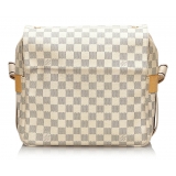 Louis Vuitton Vintage - Damier Azur Naviglio Bag - White Ivory Blue - Damier Leather Handbag - Luxury High Quality