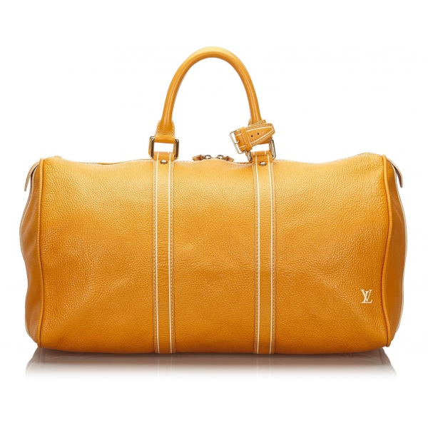 Louis Vuitton Yellow Epi Leather Keepall 50 cm Duffle Luggage Bag