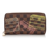 Louis Vuitton Vintage - Damier Ebene Inventuer Trunks Locks Zippy Wallet - Marrone - Portafoglio in Pelle - Alta Qualità Luxury