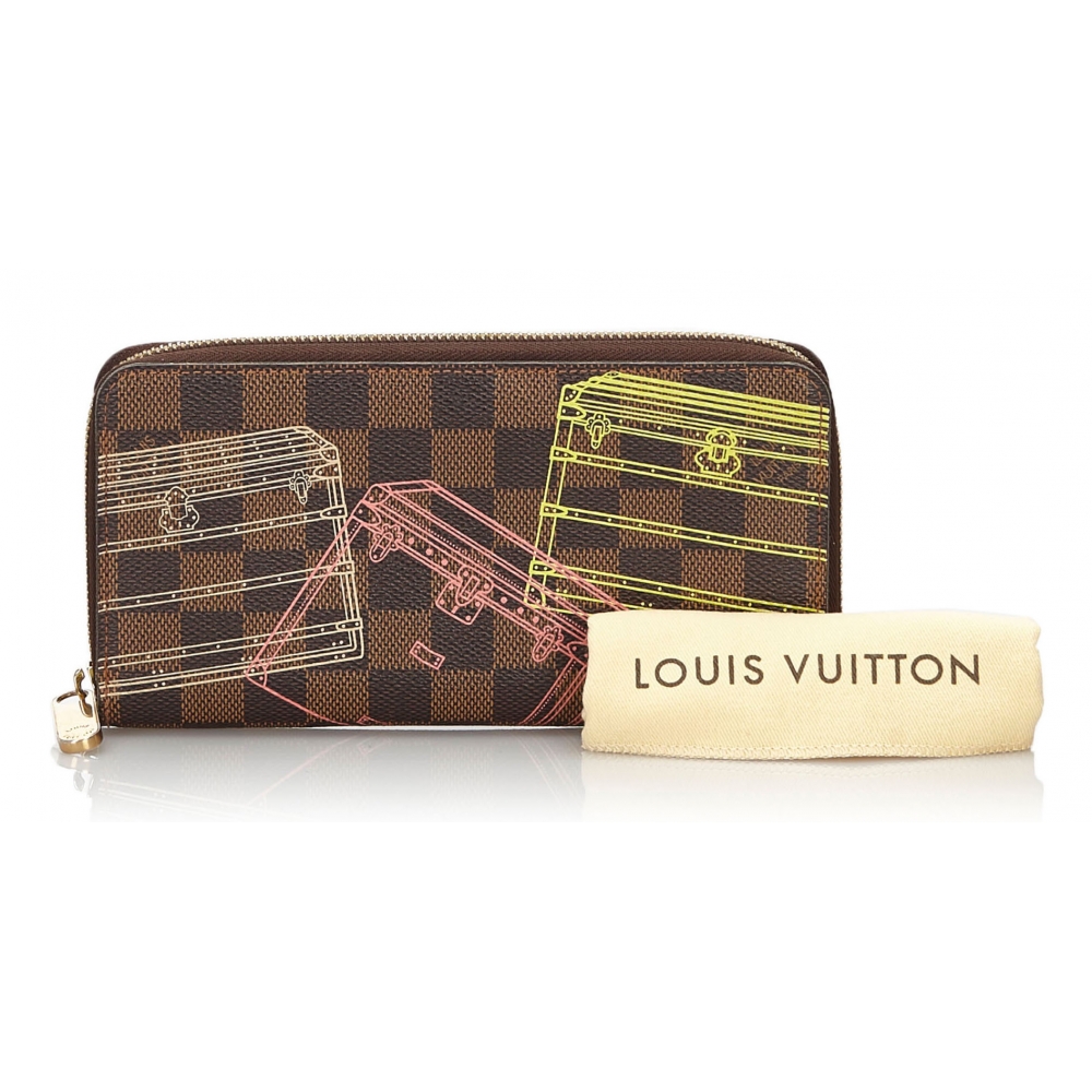 Louis Vuitton Vintage Monogram Zip Around Wallet Brown