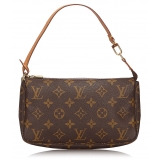 Louis Vuitton Vintage - Monogram Pochette Accessoires Bag - Brown - Leather Handbag - Luxury High Quality