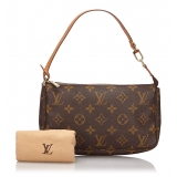 Louis Vuitton Vintage - Monogram Pochette Accessoires Bag - Brown - Leather Handbag - Luxury High Quality