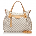 Louis Vuitton Vintage - Damier Azur Evora MM Bag - Bianco Avorio Blu - Borsa in Pelle Damier - Alta Qualità Luxury