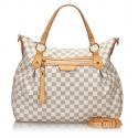 Louis Vuitton Vintage - Damier Azur Evora MM Bag - White Ivory Blue - Damier Leather Handbag - Luxury High Quality