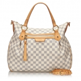 Louis Vuitton Vintage - Damier Azur Evora MM Bag - White Ivory Blue - Damier Leather Handbag - Luxury High Quality