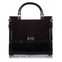 Dolce & Gabbana Vintage - Mini Sicily Satchel Bag - Nero - Borsa in PVC - Alta Qualità Luxury