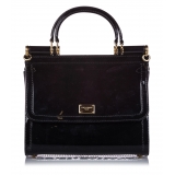 Dolce & Gabbana Vintage - Mini Sicily Satchel Bag - Black - PVC Handbag - Luxury High Quality