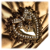 Dolce & Gabbana Vintage - Metallic Leather Devotion Crossbody Bag - Oro - Borsa in Pelle - Alta Qualità Luxury