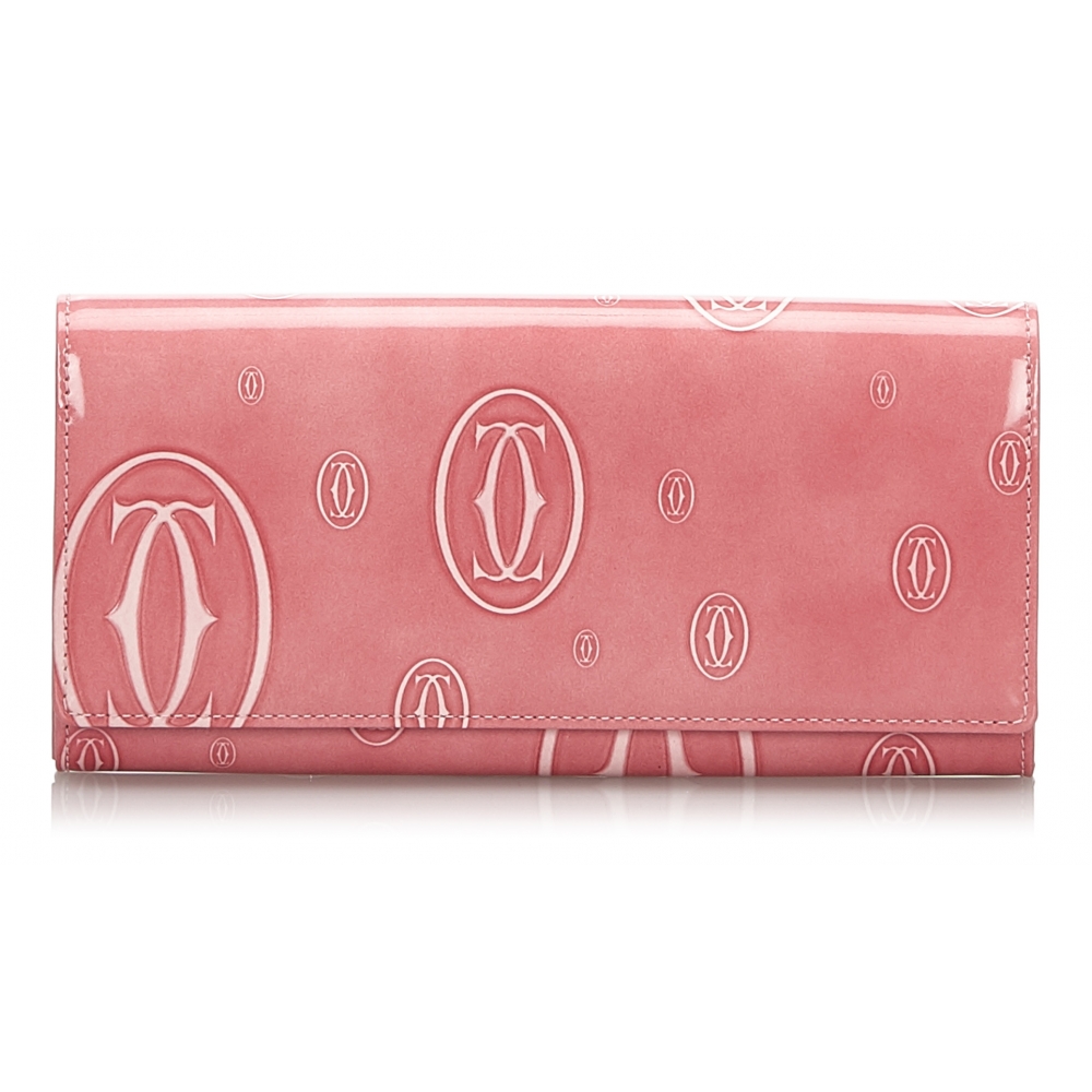 Cartier Vintage - Patent Leather Happy Birthday Long Wallet - Pink - Patent Leather Wallet ...