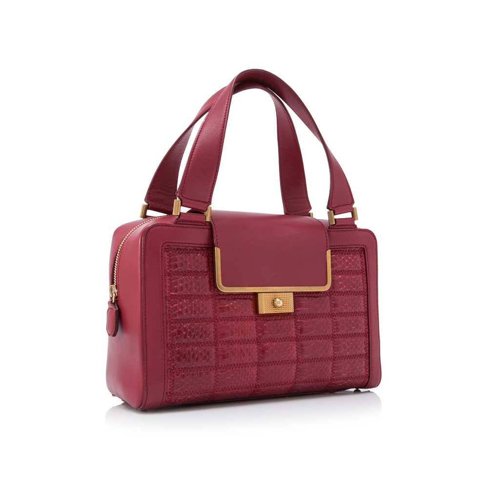 Jimmy Choo Vintage - Leather Handbag - Red - Python Leather Handbag ...